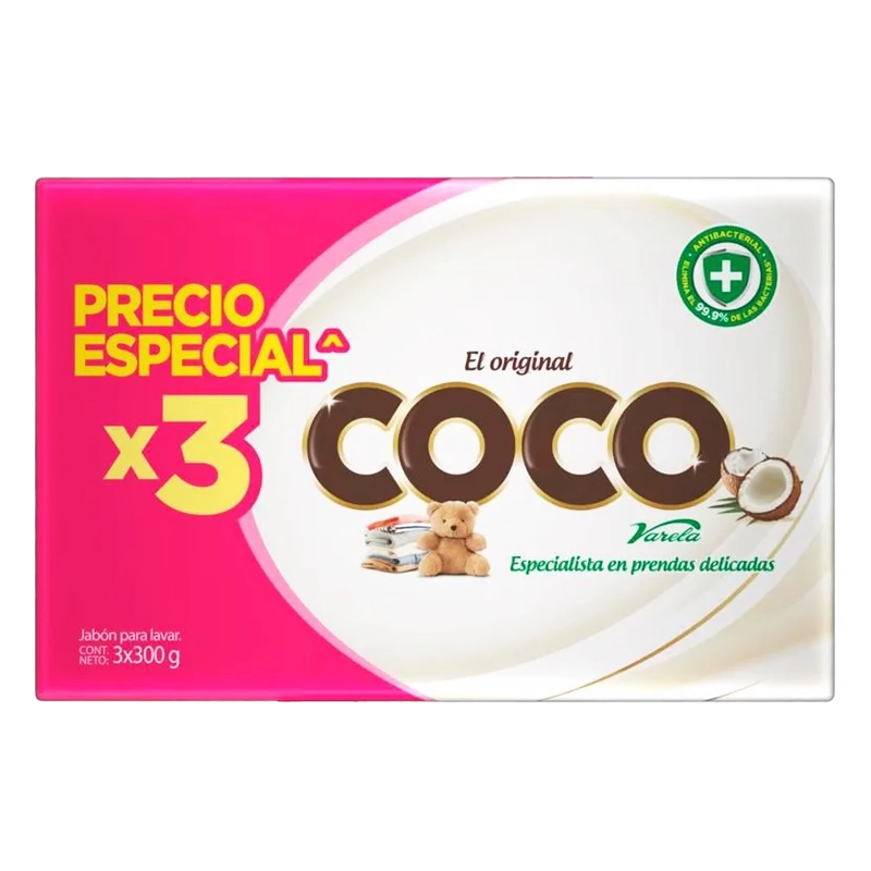 JABON BARRA COCO VARELA X 3 X 300 GR